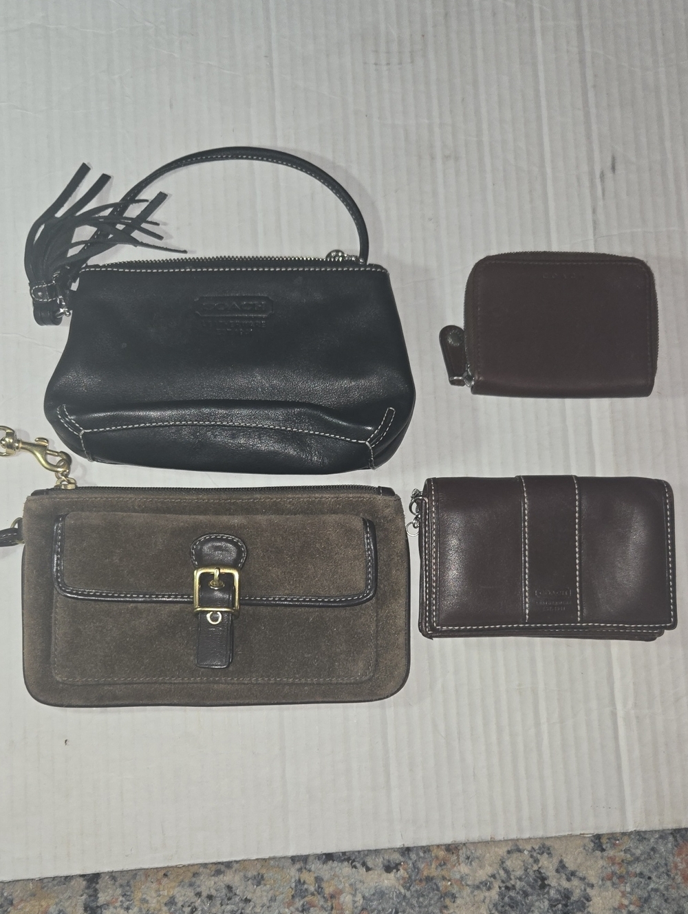 Vintage Coach Leather Wristlet Pouch - Black
